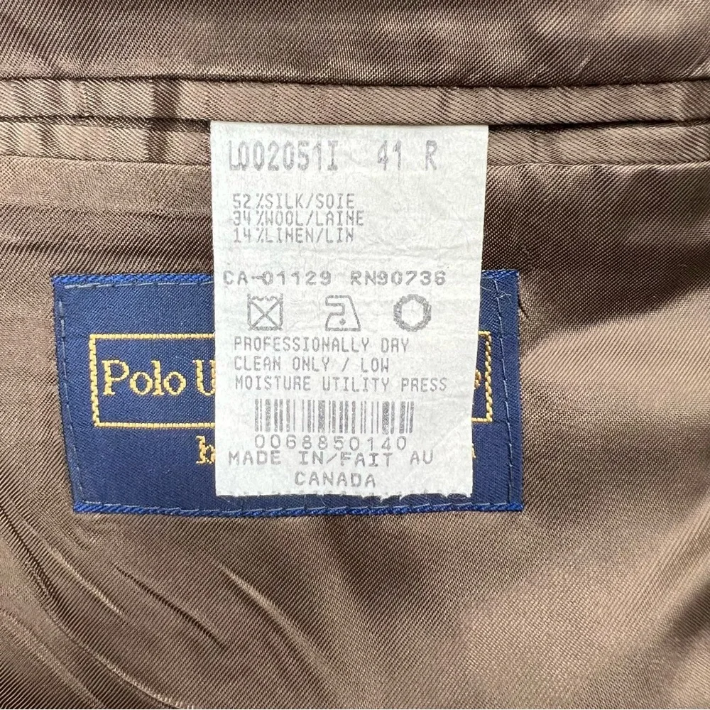 VTG Polo University‎ Ralph Lauren 41R Silk Blend Sport Coat Blazer Herringbone